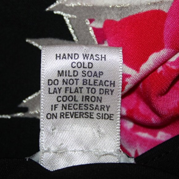 Cache Dress Sz 4 Black Pink Floral 3/4 Sleeve Midi Polyester Spandex  Dress - Picture 7 of 13